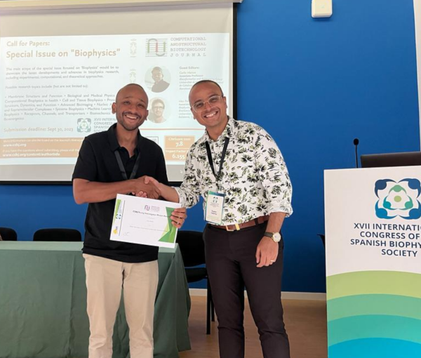 J. Pineda was awarded the Young Investigator Poster Award at the XVII International Congress of the Spanish Biophysical Society, Castelldefels, 30 Jun 2023